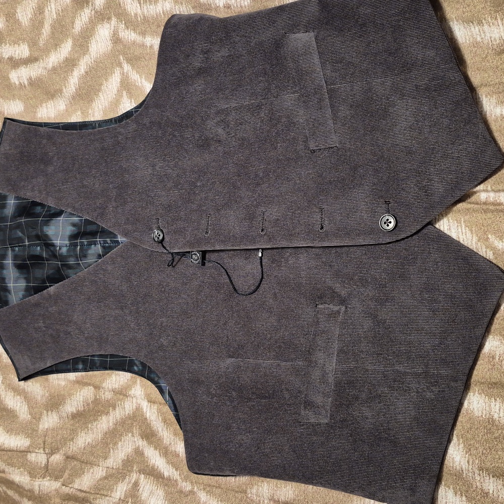 Izod Men Dark Gray Vest Size Small